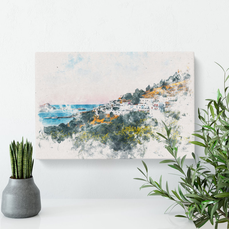 The Island of Rhodes in Greece - Wrapped Canvas, 40cm H x 60cm W x 3cm D
