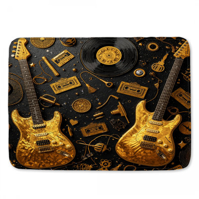 Tapis de bain en vinyle Gold Electric Guitars