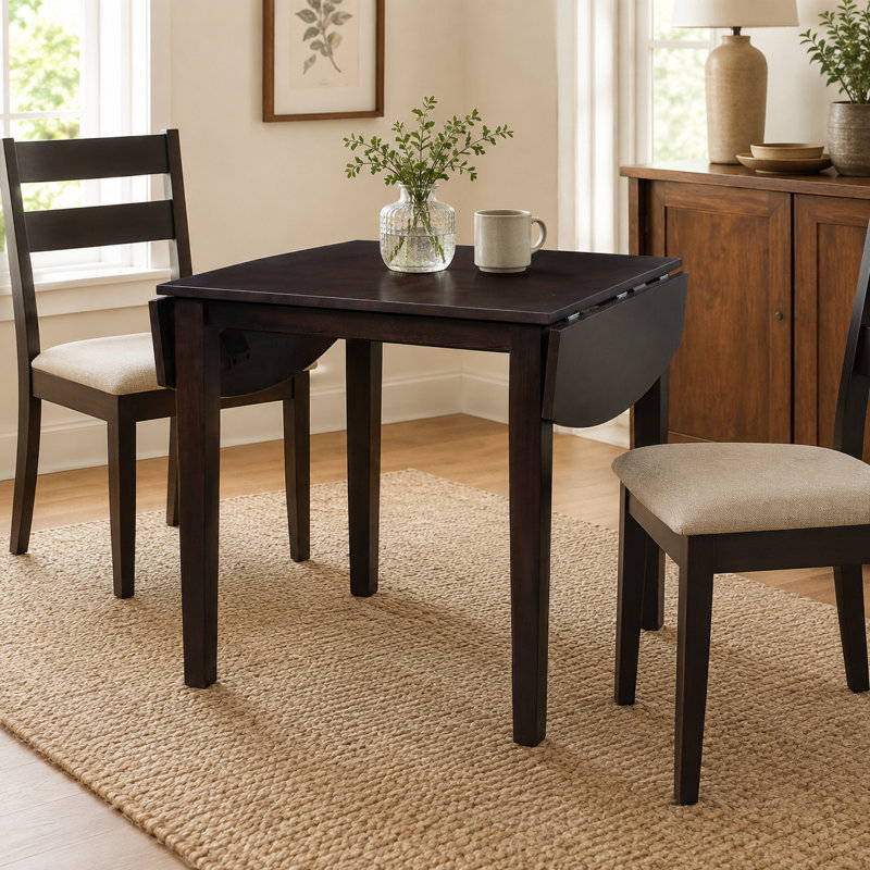 Table de salle à manger extensible brun foncé de 74 à 119 cm (29 à 47 pouces), table pliable en bois peu encombrante pour 2 à 4 personnes