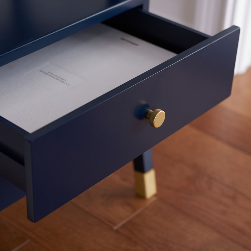 Luseane 2 - Drawer End Table, Navy/Gold