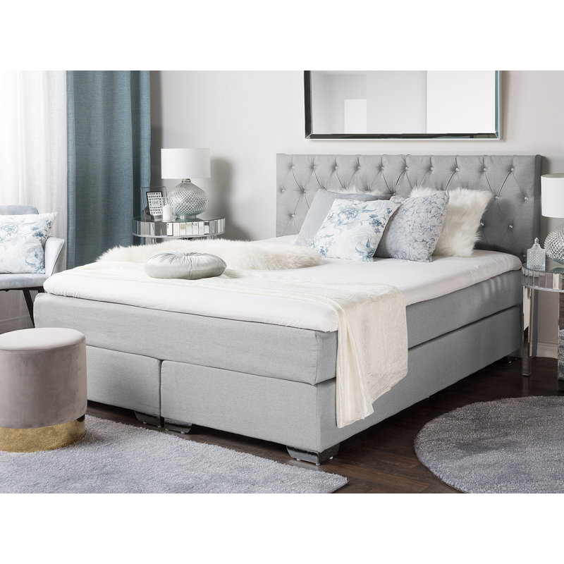 Peddie Upholstered Divan Bed with Mattress, Kingsize (5')