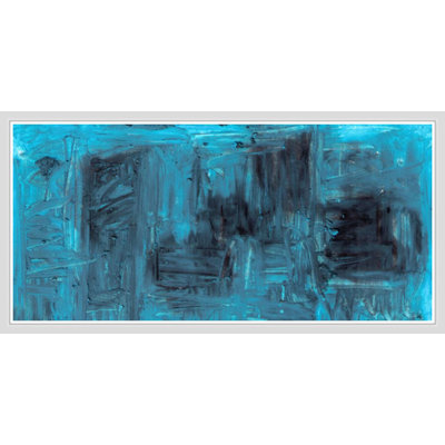 «Abstract Blue and Black Expression», art mural sur toile encadrée