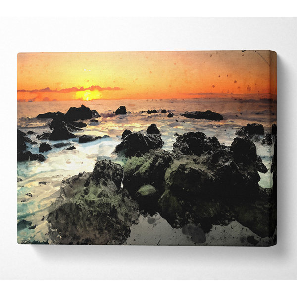 House of Hampton Sea Shore Sunset - Wrapped Canvas Art Prints | Wayfair ...