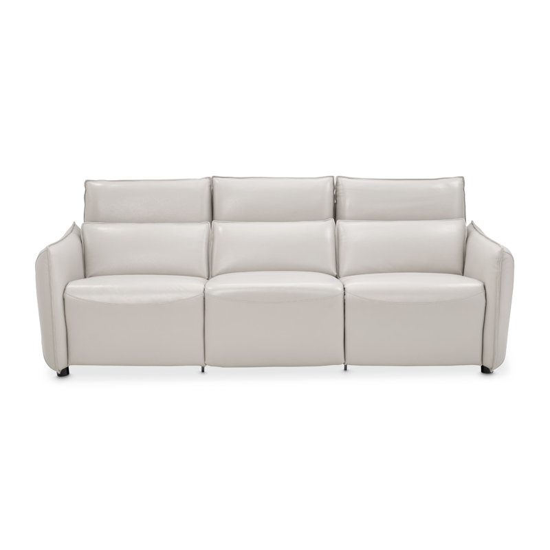 Mia Bella 94.5'' Recessed Arm Reclining Loveseat, Light Gray