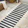 Haylia Two-Tone Wide Stripe Black/Cream Indoor/Outdoor Rug