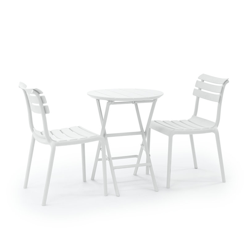 Ensemble bistro rond 2 personnes Centerville, Blanc