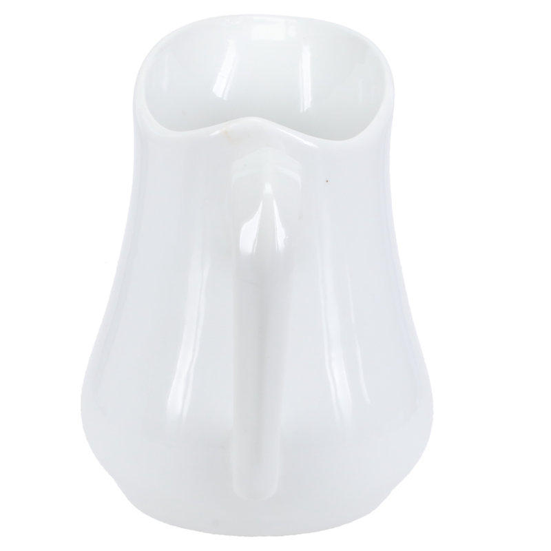 White Porcelain 1-Quart Pitcher with Curved Handle