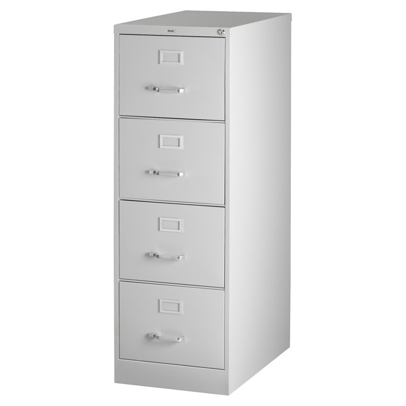 15'' Wide 4 -Drawer Steel File Cabinet, Light Gray