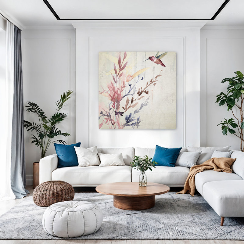 Attrait I, art floral floral et botanique contemporain, H 48 po x l 48 po