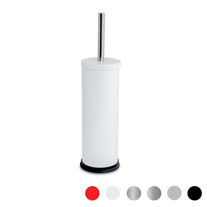 Harbour Housewares Round Toilet Brush and Holder, White