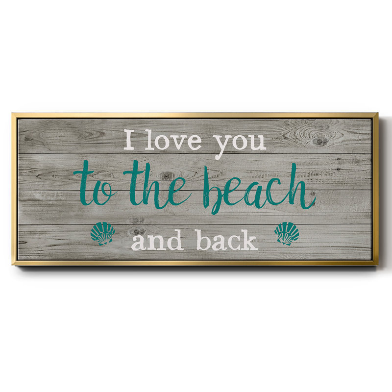 Beach and Back- Framed Canvas, 8" H x 20" W