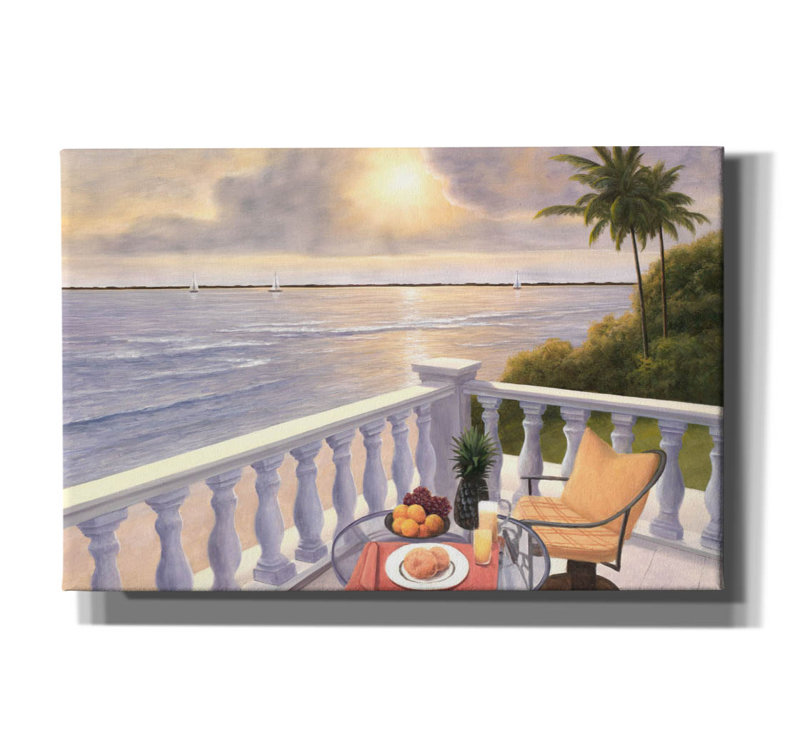 «Petit déjeuner sur la véranda» par Diane Romanello, H 40 po x l 60 po x P 1,5 po