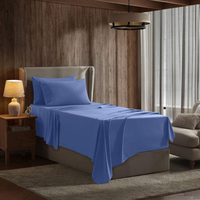 Luxury 4-Piece Double-Brushed Microfiber Deep Pocket Sheet Set – Fits Mattresses Up to 24”
