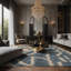 Tapis gris soyeux et moelleux-422288730
