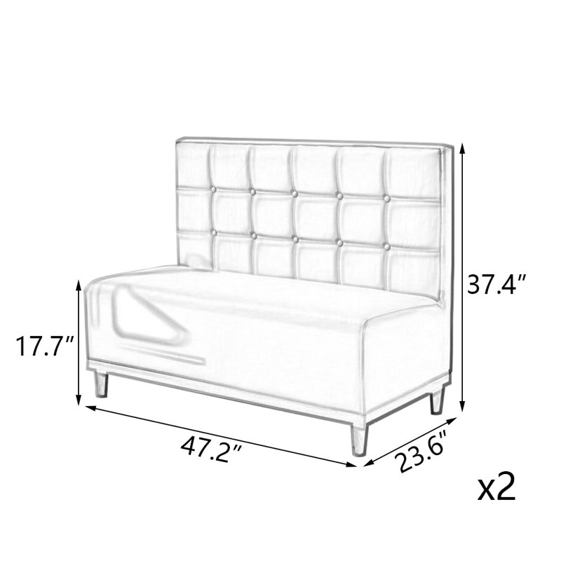 Banc de restaurant moderne et simple (ensemble de 2)., Brun