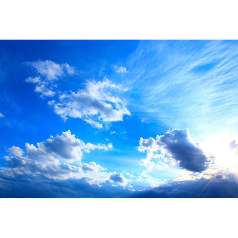 Picturesque White Clouds - Wrapped Canvas Print, 20cm H x 30cm W x 3.8cm D