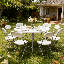 Table ronde en plastique pliable ronde avec cadre en acier pliable et poignée de transport-75185294-71837340