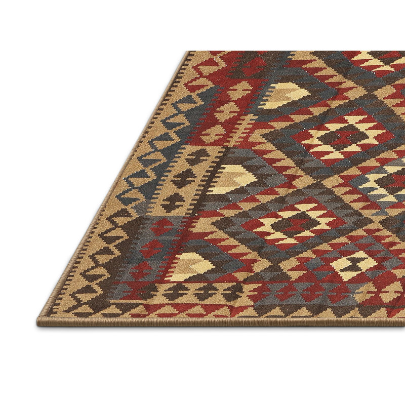 Tapis brun/rouge contemporain Sitkin, Rectangle 4 pi x 6 pi