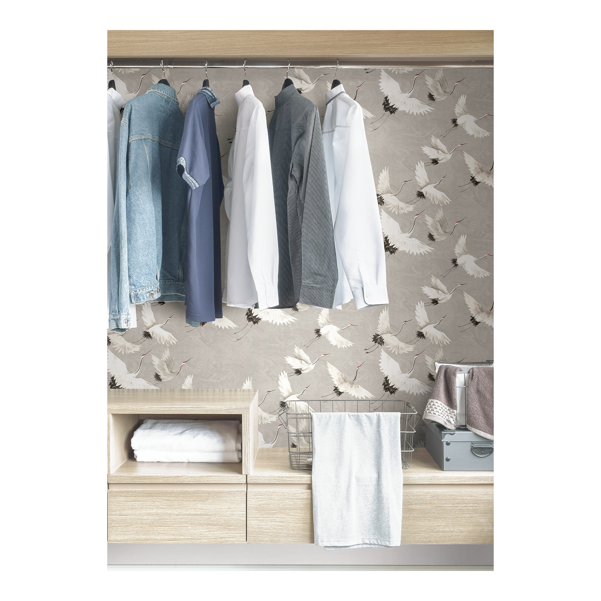 Brynn Modern Peel & Stick Wallpaper, Gray