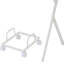 Bureau moderne en forme de L blanc avec support flexible pour ordinateur en L