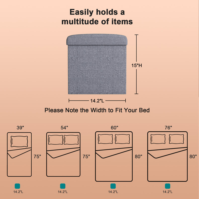Foldable Fabric Storage Ottoman Bench – Versatile Seat With Hidden Storage Compartment