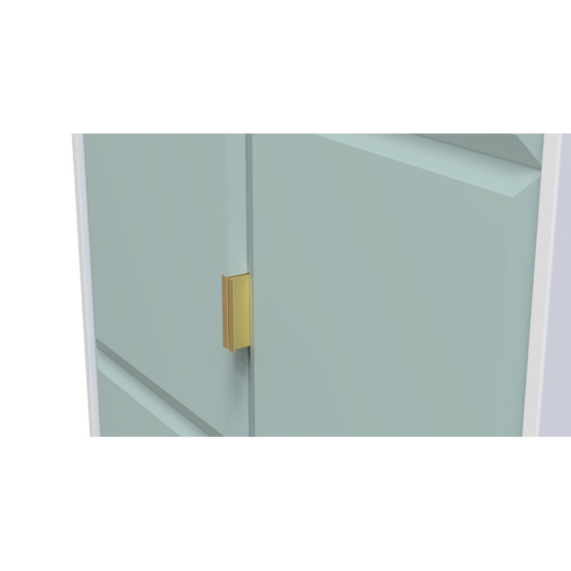 Fully Assembled 3 Door Wardrobe, 182.5cm H x 74cm W x 53cm D, Duck Matt/White