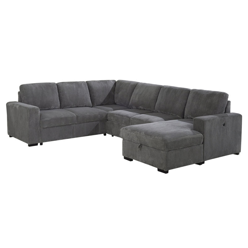 Melody Grey Sectional With Pullout