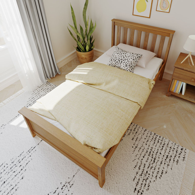Bolin Kids Solid Wood Platform Bed, Twin, Pecan