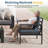 All-Aluminum Outdoor Furniture Set, 3-Person Patio Seating Group, 2-Piece Conversation Set with Thick Cushions and Coffee Table ( Dark Grey Cushions)-2050739885