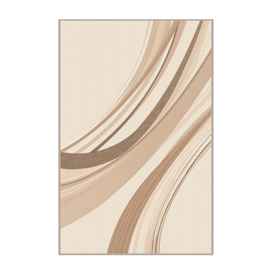 Tapis beige lavable à la machine minimaliste Wynsum