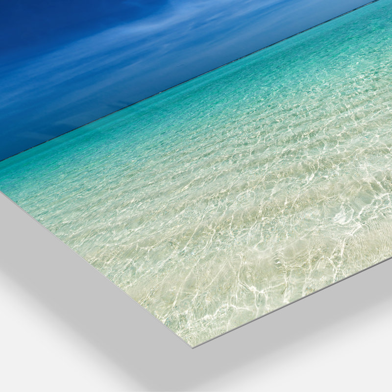 Photographie « turquoise océan under blue sky », Métal métal, 34" H x 44" W x 1.5" D