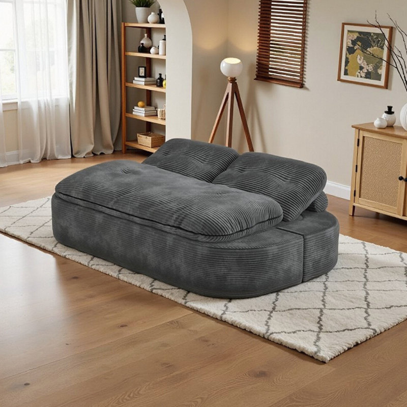 Canapé-lit modulaire convertible 2-en-1 avec matelas en mousse à mémoire de forme - Aucun assemblage requis, canapé-lit peu encombrant pour salon, chambre à coucher, studio