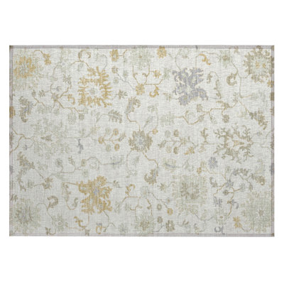 Xhevrie Machine Washable Indoor/Outdoor Xhevrie Ivory Rug