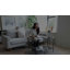 Kiyra Glass Top Cross Legs End Table