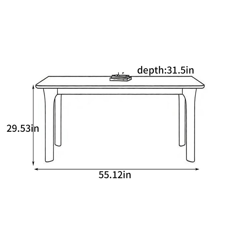 Table de salle à manger French French, H 29,53 po x L 55,12 po x l 31,5 po
