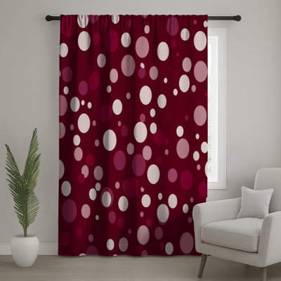 Polka Dots Window Curtains, Pattern Sheer & Blockout Curtains - 1 Panel