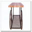 Table de canapé en chêne et gris antique avec tablette inférieure