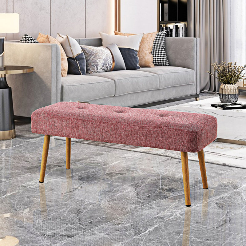Banc rembourré Jordis, Rose