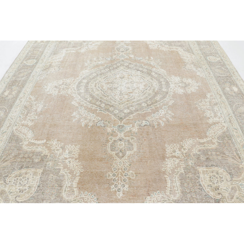 Distressed One-of-a-Kind 8'9X12'4 Hand Knotted Area Rug