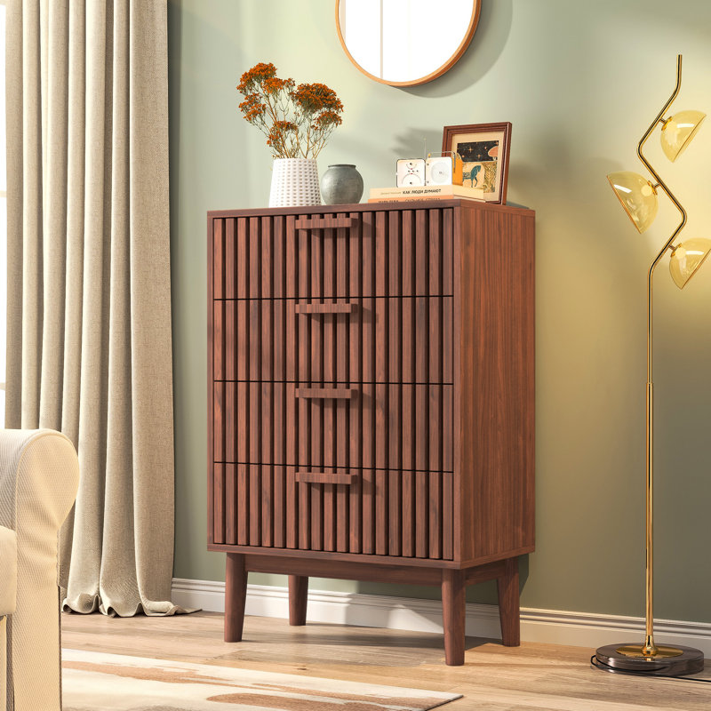 60cm W 4 - Drawer Chest of Drawers, Walnut