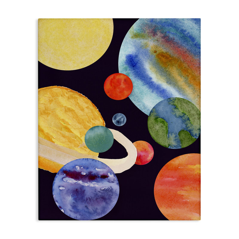 Planète galaxie dans l'espace, conception de Corinne Rose Designs, H 20 po x l 16 po