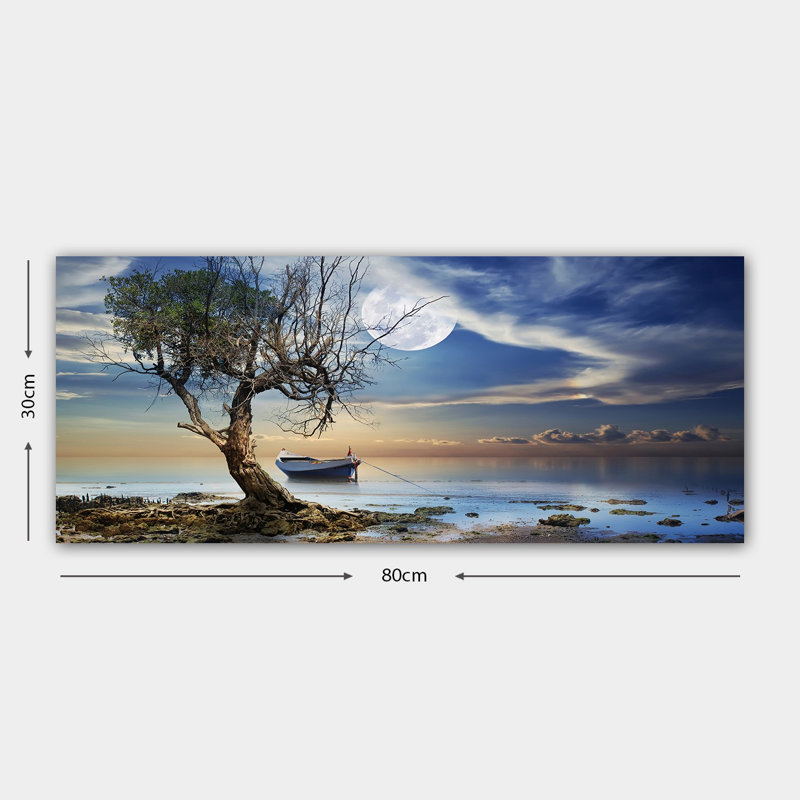 Superbe peinture sur toile décorative, 11,8 po x 31,5 po | 100% toile, encadrée avec un cadre 100% bois (épaisseur: 1,6 po) | Parfait pour la décoration intérieure, le salon et le bureau, élégant et accrocheur