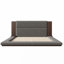 Lit plateforme tapissier de plancher avec tête de lit en bois allongée et tablette de chevet, aucun sommier nécessaire-566921220