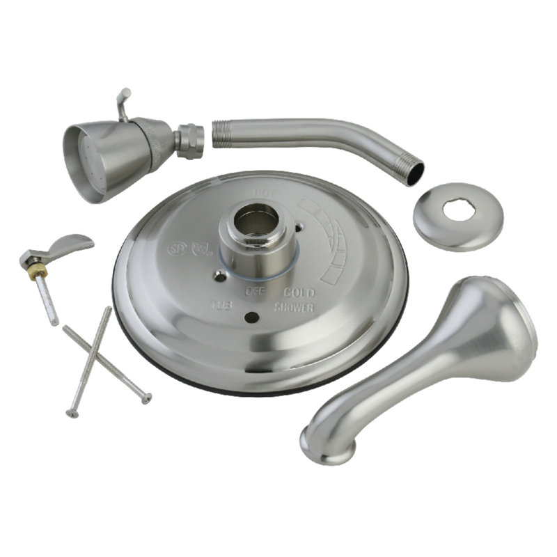 Kingston Brass Single-Handle Pressure Balanced Tub and Shower Faucet, Trim Only without Handle, Brushed Nickel