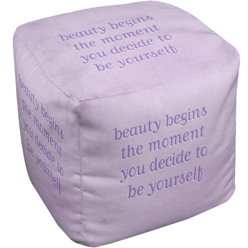 Upholstered Ottoman, Purple Offset