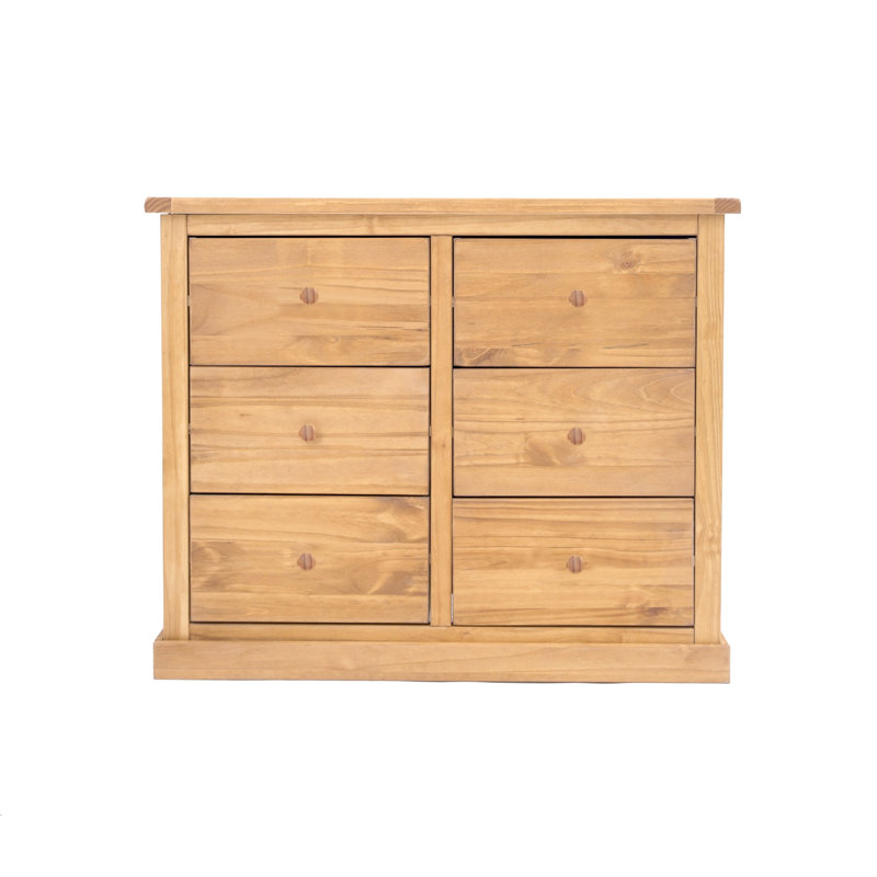 Levasy 110cm W 6 - Drawer Chest of Drawers, Waxed