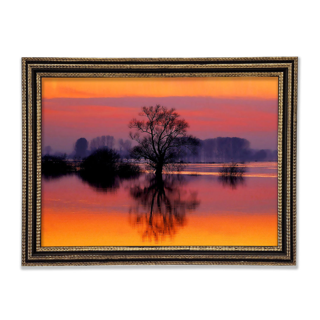 Gerahmtes Leinwandbild Orange Morning Reflections