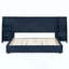Base de lit plateforme avec rangement moderne, tête de lit en velours brillant avec bibliothèques latérales et tiroir, matelas non inclus-1061938742-1061938741