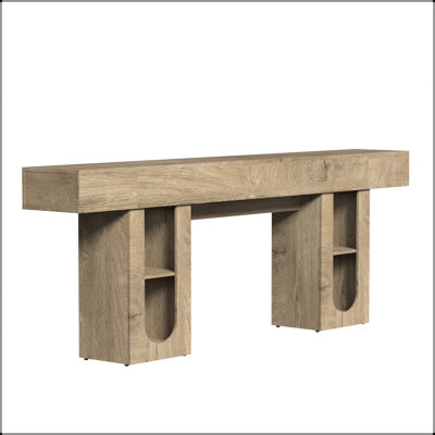 Console Table with Outlet & Adjustable Shelves