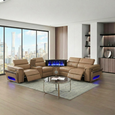 Canapé modulaire Nova avec 1 console et lampe de lecture Nova